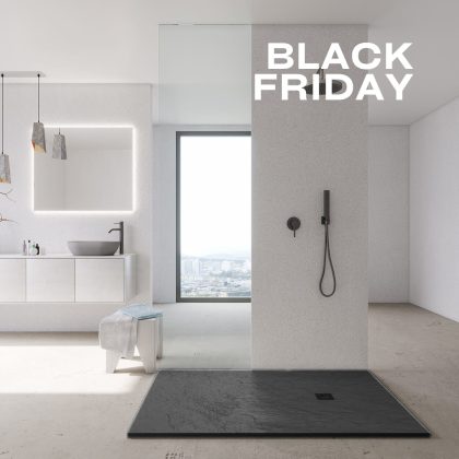 Base Duche Ardosia 120x80cm Preta