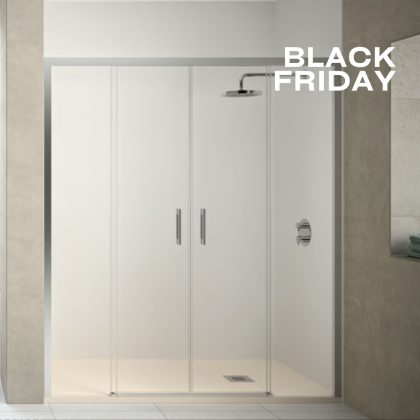 Resguardo de Duche Vancouver Frontal com 2 Fixos + 2 Portas de Correr 160-165cm VAN04 | Doccia