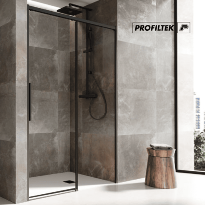 Resguardo de Duche Frontal SA-310 Série Salma 155-158cm Preto 22451133 | Profiltek