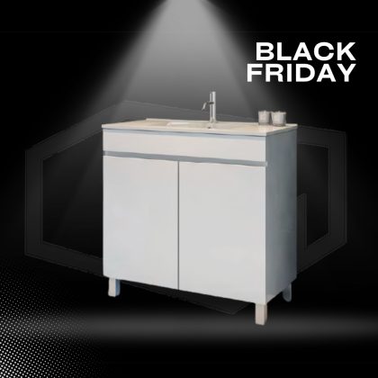 Móvel C/ Pés Viana com Lavatorio Cerâmico 40x81x40 Branco